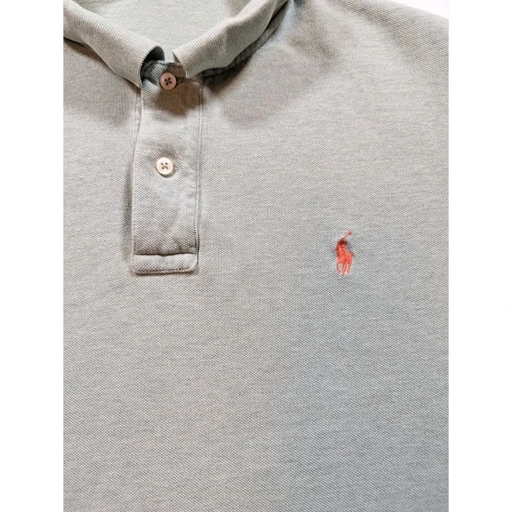 Vtg Polo Ralph Lauren S/S Shirt Mens XL Sage Green Pique Cotton Pony EUC